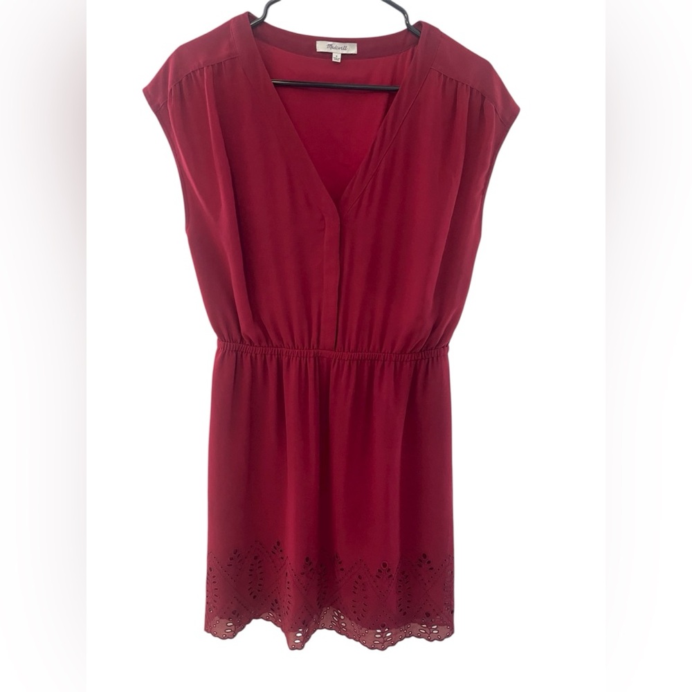 Madewell short dress V neckline short sleeve‎ elastic waist women size S-6